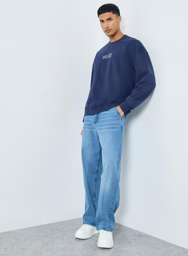 Styli Men Medium Blue Relaxed Fit Jeans - Image 1